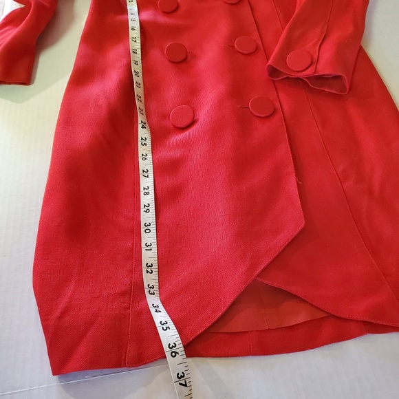 ANN TAYLOR Old School Red Long Pea Coat - Picture 7 of 8